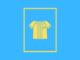 baseball jersey icon in yellow box on blue background