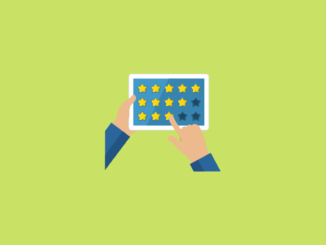 tablet icon with hands holding it and touching star ratings