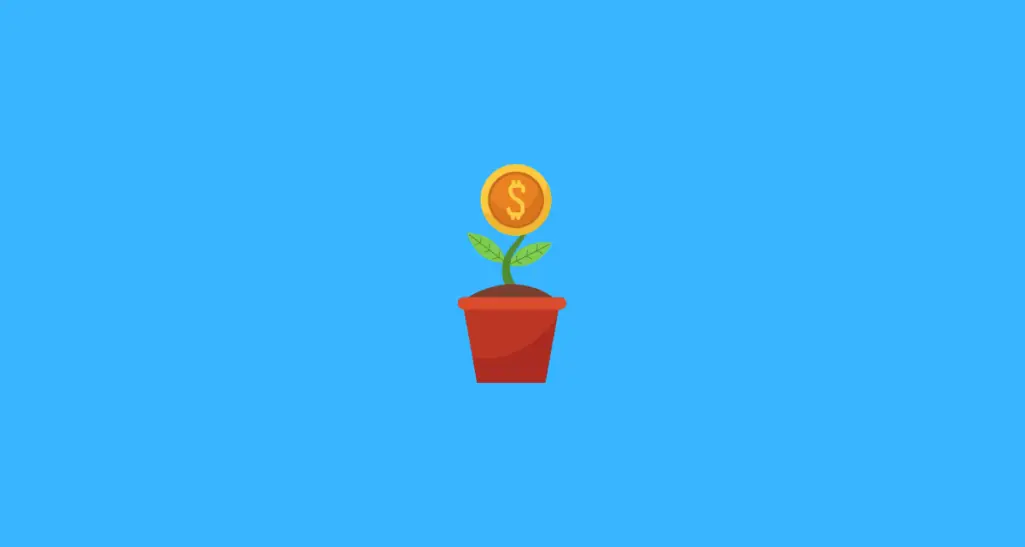 plant icon sprouting plant with coin as plant head