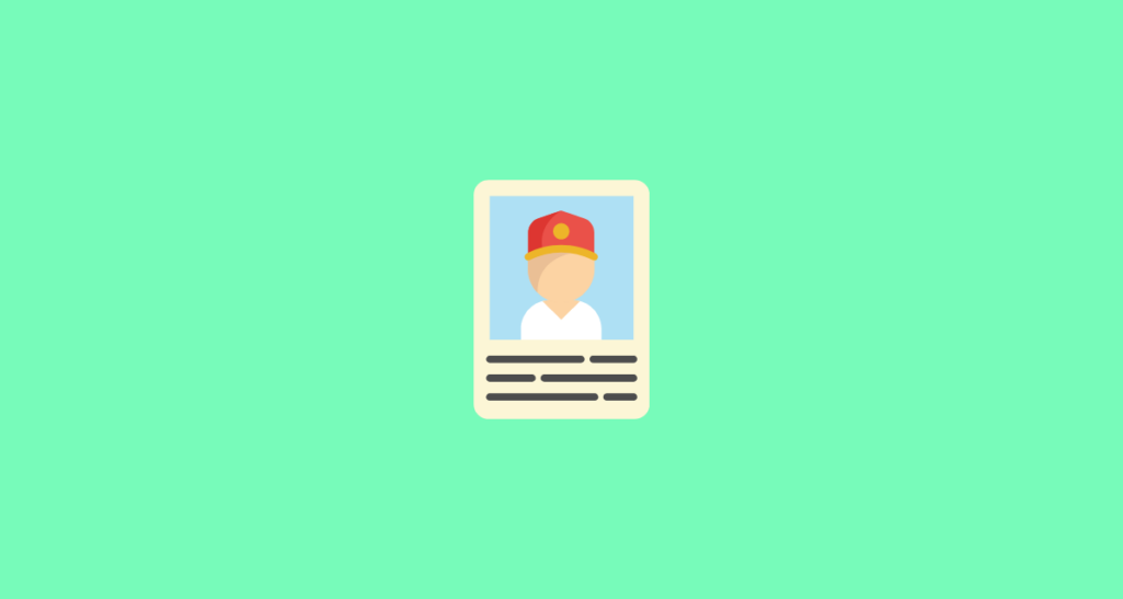 baseball card icon on green background