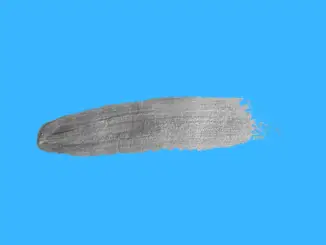 streak of silver paint on blue background