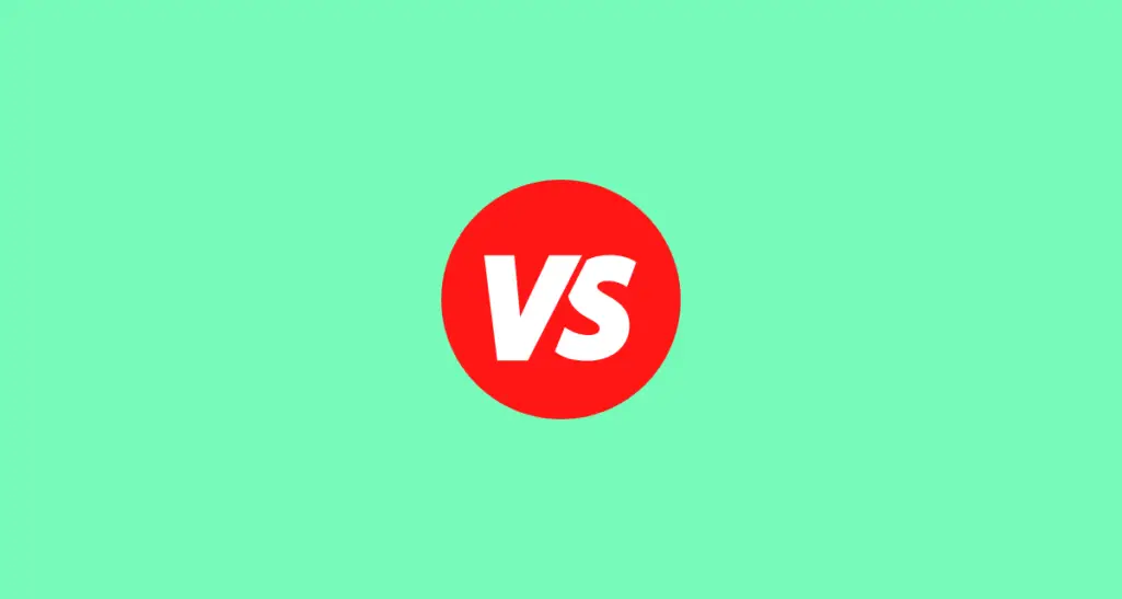 red vs icon with white text on green background