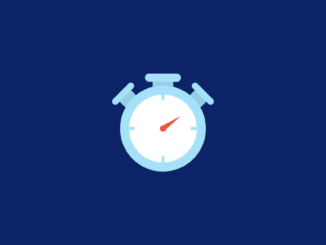 light blue stopwatch icon on dark blue background
