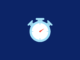 light blue stopwatch icon on dark blue background