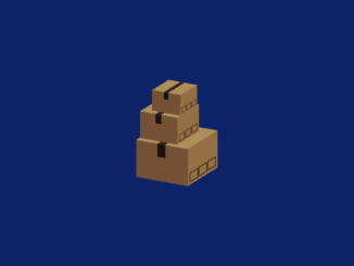 boxes icon on bue background