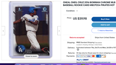 Oneil Cruz 2022 Topps Chrome Black & White Mini-Diamond Refractor #128  Price Guide - Sports Card Investor