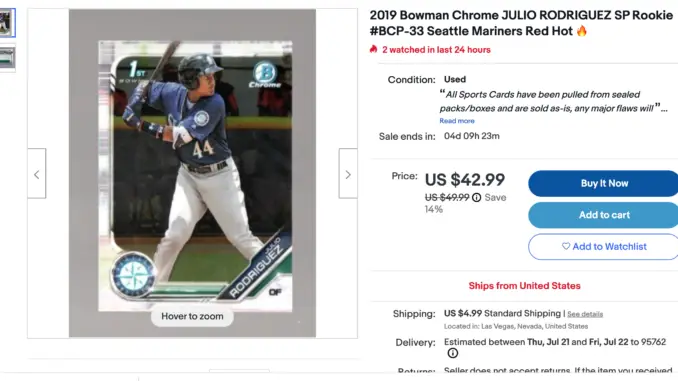 2019 bowman chrome julio rodriguez ebay